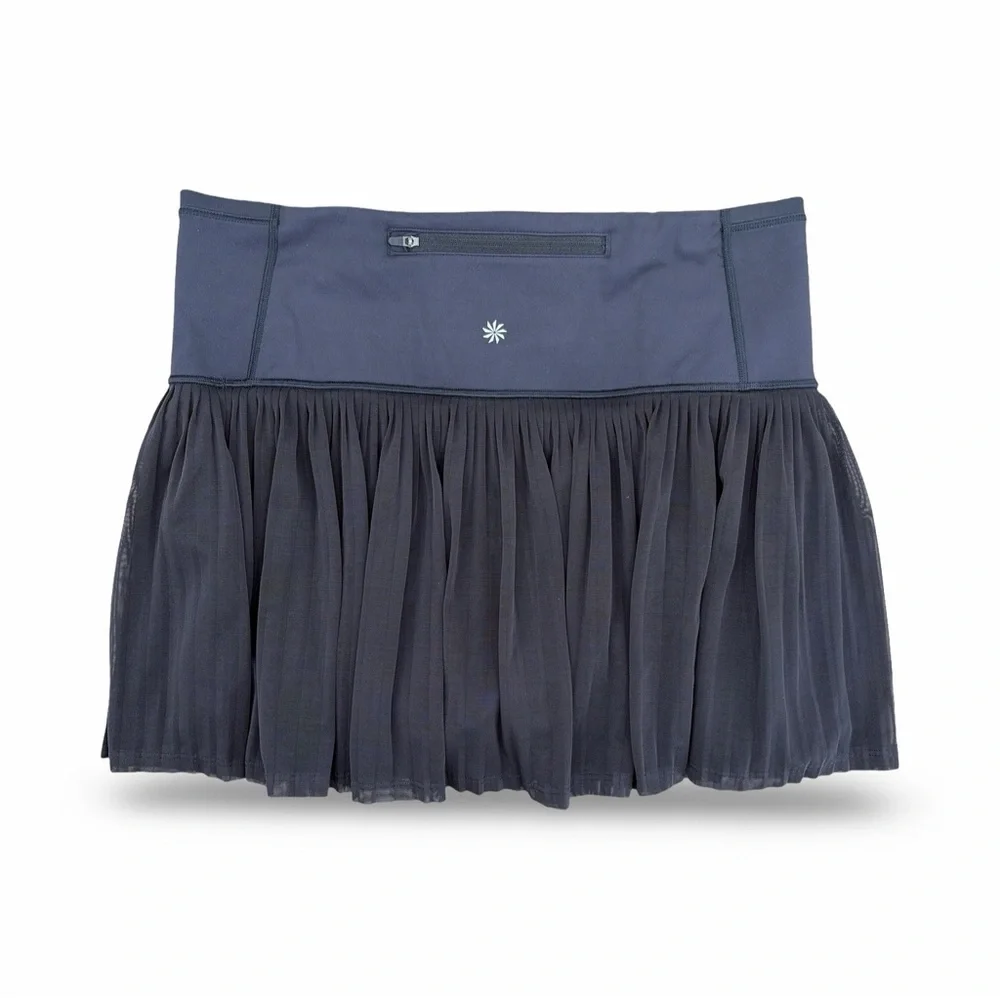 ATHLETA A-Game Mesh Pleated Skort 13.5” Black Size Medium